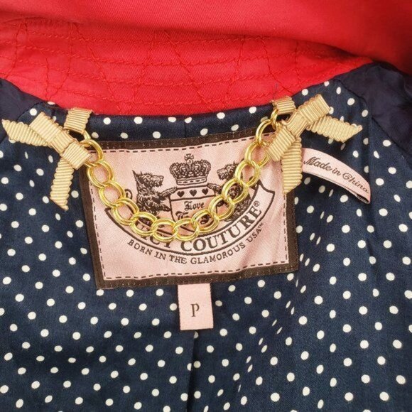 JUICY COUTURE Red Double Breasted Skirted Trench Coat Small - Picture 11 of 13